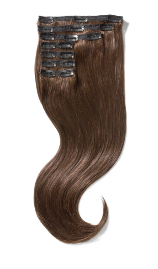 100% Indian Remy Clip-In Hair Extensions 120G 20'' Dark Brown